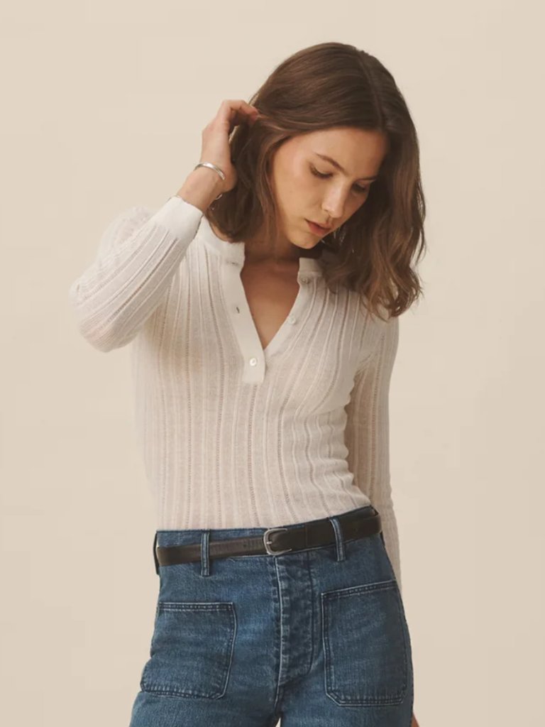 Buck Mason Keepsake Pointelle Henley Medium Nwt
